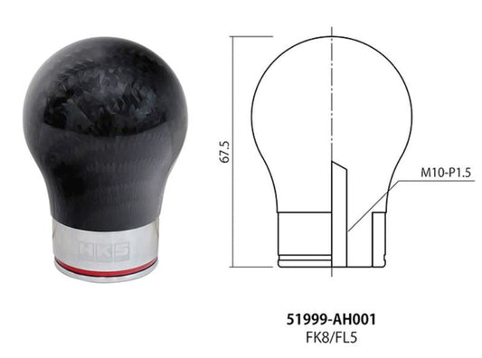 HKS Honda Civic Type R FL5 Carbon Fiber Shift Knob (51999-AH001)