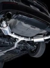 Close-up of AWE Touring dual chrome tips on Honda Civic Si FE1