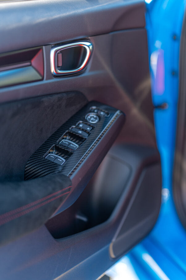 Cubiertas de fibra de carbono para interruptores de ventana (juego de 4) - Honda Civic Type R FL5 2023+