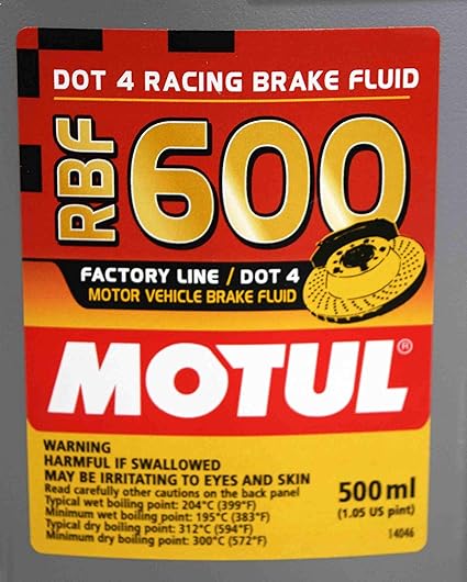 Líquido de frenos de competición MOTUL RBF 600 DOT 4 (1 litro)