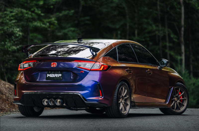 MBRP 23-24 Honda Civic Type R 2.0L T304 SS 3in Cat-Back Exhaust Triple Center Outlet w/ Burnt Tips - VTEC SLAYER
