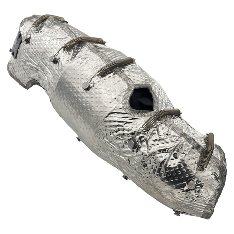 PTP hybrid downpipe blanket installed on K20C downpipe