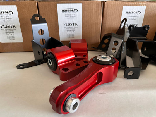 KIT DE MONTAJE COMPLETO DE URETANO HASPORT - 62A en rojo anodizado