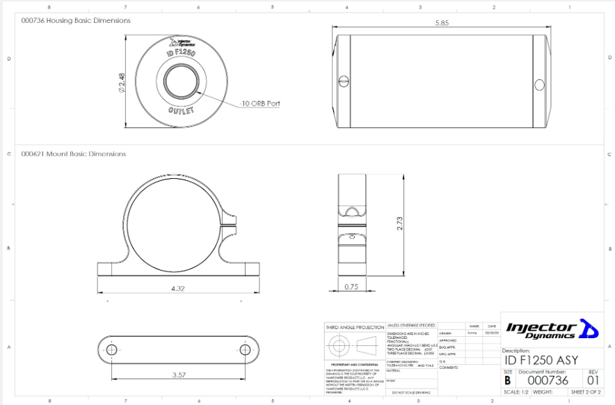Filtro de combustible Injector Dynamics ID-F1250
