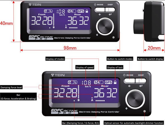 Kit de controlador de amortiguación de suspensión Tein EDFC Active Pro