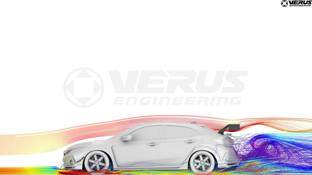 UCW Rear Carbon Fiber Swan Neck Wing Kit for 2017+ Honda Civic Type R FK8