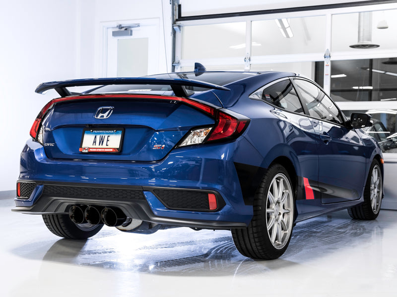 Escape AWE Tuning para Honda Civic Si Touring Edition 2016+ con tubo delantero y puntas dobles de diamante negro