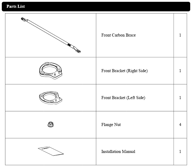 HKS Carbon Fiber Front Strut Tower Brace | 2023+ Honda Civic Type R FL5 (83001-AH001)