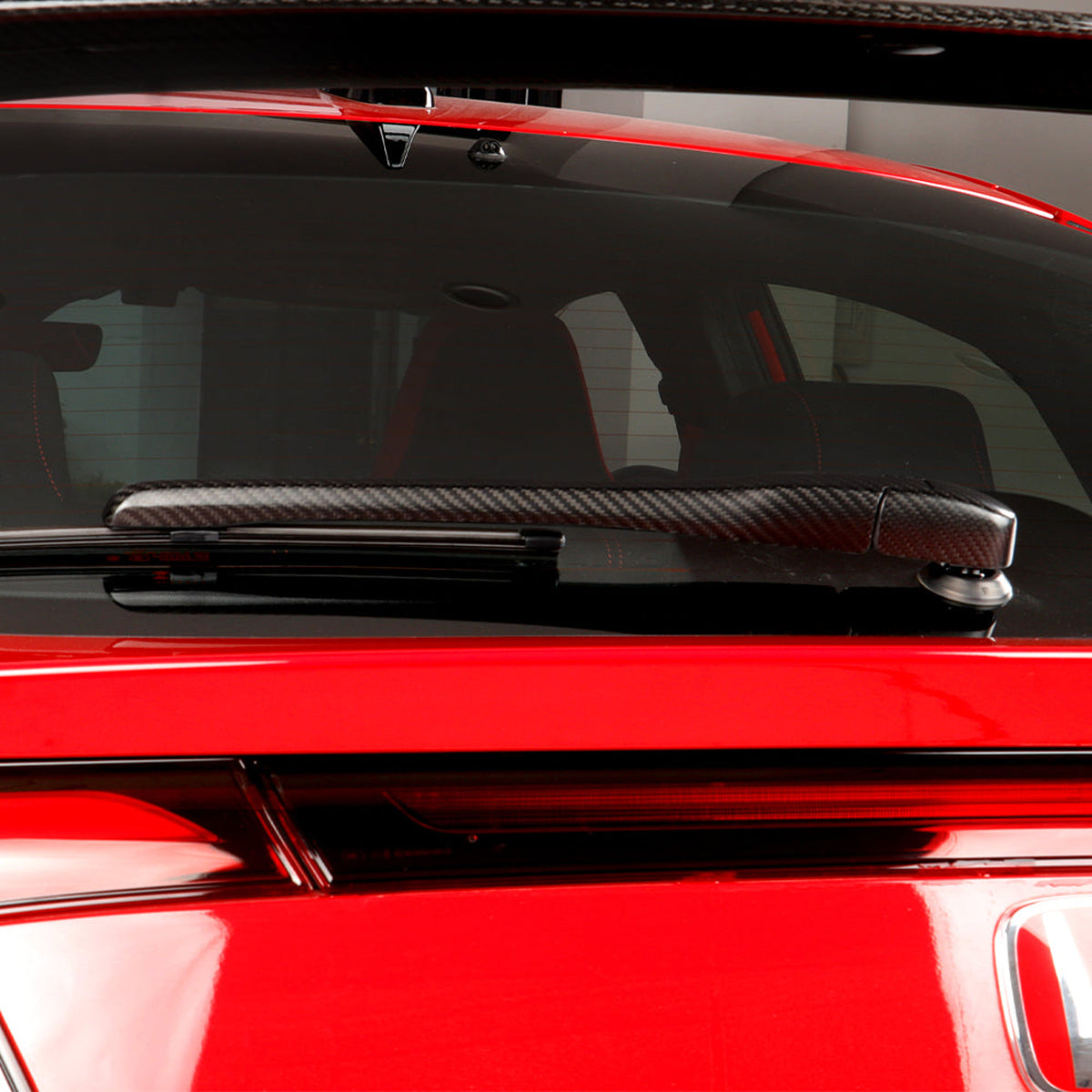 Matte Carbon Fiber Rear Wiper Cover for 2023+ Honda Civic Type R FL5