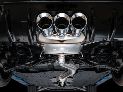 Escape AWE Tuning para Honda Civic Type R FL5 Touring Edition 2023 con triple punta plateada cromada