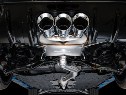 Escape AWE Tuning para Honda Civic Type R FL5 Touring Edition 2023 con triple punta plateada cromada