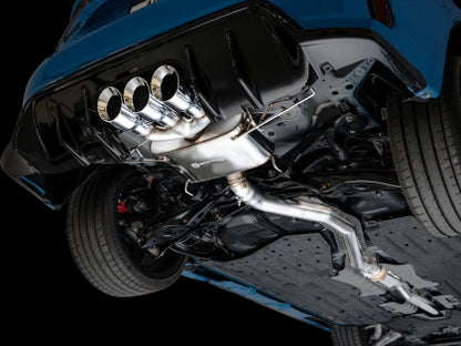 Escape AWE Tuning para Honda Civic Type R FL5 Touring Edition 2023 con triple punta plateada cromada