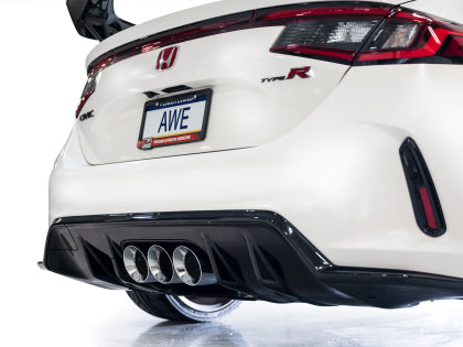 Escape AWE Tuning para Honda Civic Type R FL5 Touring Edition 2023 con triple punta plateada cromada