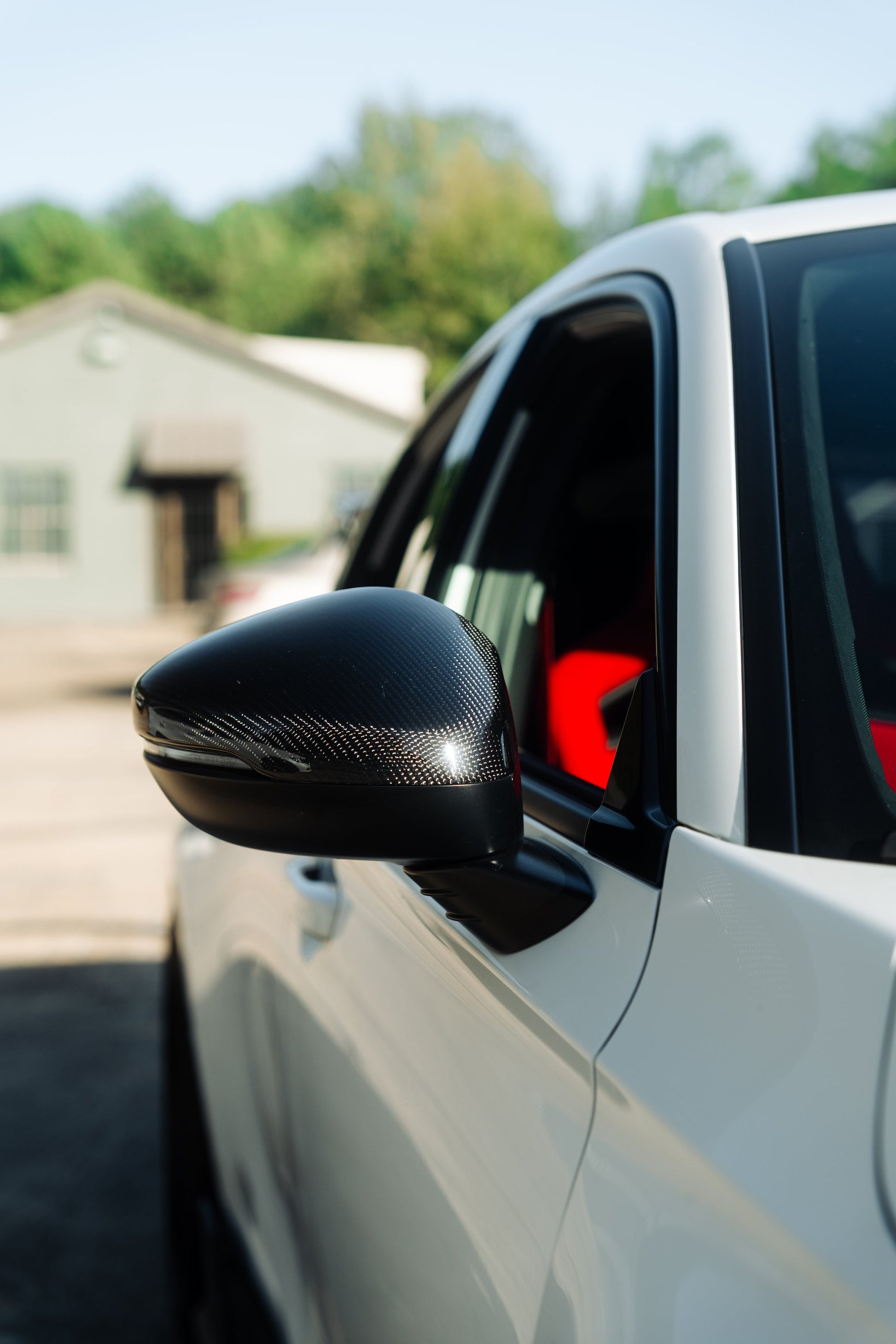 OLM Full Replacement Carbon Fiber Mirror Covers w/Turn Signal - 2022+ Honda Civic / Type R / 2023+ Acura Integra - VTEC SLAYER