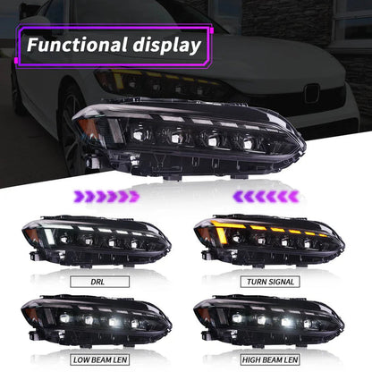 Sequential LED Head Lights for 2022+ Honda Civic [FE/FL]