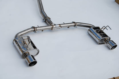 Invidia Dual Q300 - Punta de acero inoxidable laminada, sin pulir, para tubería Catback