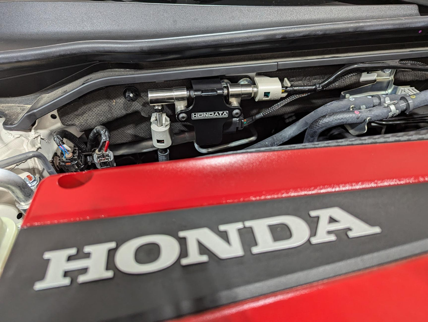 Hondata CANFlex installed on 11th Gen Civic Type R engine bay