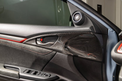 OLM LE Carbon Fiber Interior Door Handle Trim Covers (Full Set) - 2016 - 21 Honda Civic / 2017-21 Honda Civic Type R - VTEC SLAYER