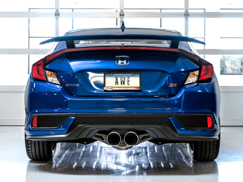 Rear view of Civic Si with AWE Touring Edition exhaust