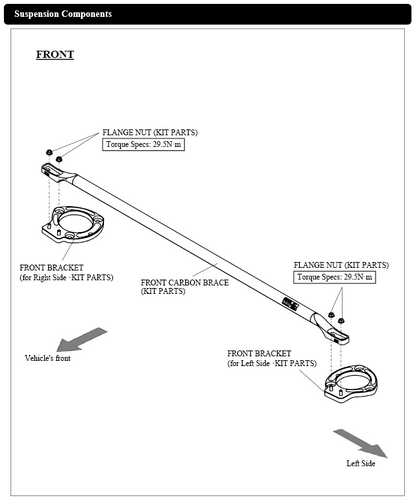 HKS Carbon Fiber Front Strut Brace - 2023+ Honda Civic Type R FL5 / 2024+ Integra Type S DE5 2.0T