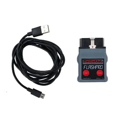 Close up of the power cable and Hondata FlashPro device for 2006-2009 Honda S2000