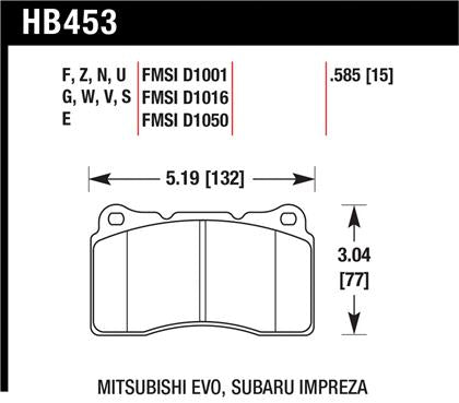 2017-2026 Honda Civic Type R Hawk Street 5.0 Front Brake Pads FK8 Brembo FK8 FL5 DE5