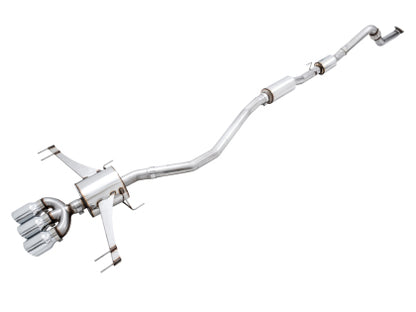 AWE Tuning 2017+ Honda Civic Type R Touring Edition Exhaust w/Front & Mid Pipes - Chrome Silver Tips - VTEC SLAYER
