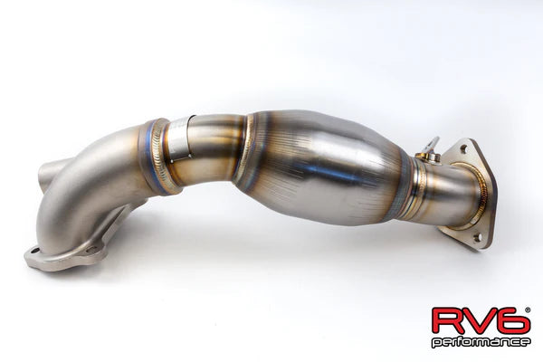 RV6 Catted Downpipe Upgrade for 2016-2022+ Honda Civic 2.0L N/A - Silver Ceramic Coated