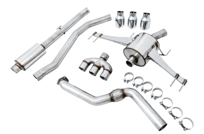 AWE Tuning 2017+ Honda Civic Type R Touring Edition Exhaust w/Front & Mid Pipes - Chrome Silver Tips - VTEC SLAYER
