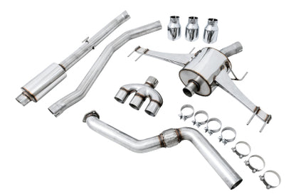 AWE Tuning 2017+ Honda Civic Type R Touring Edition Exhaust w/Front & Mid Pipes - Chrome Silver Tips - VTEC SLAYER