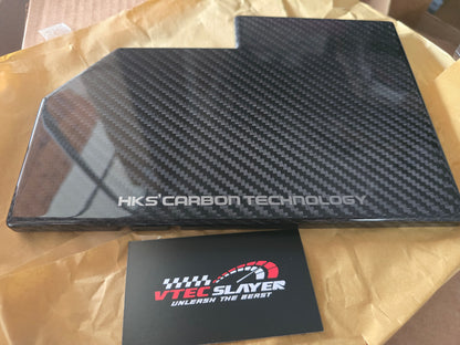 Cubierta de caja de fusibles HKS de fibra de carbono seca para Honda Civic Type R FL5 2023–2026