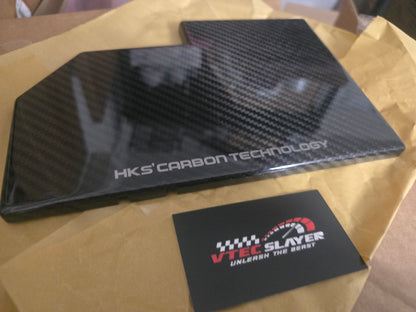 Cubierta de caja de fusibles HKS de fibra de carbono seca para Honda Civic Type R FL5 2023–2026